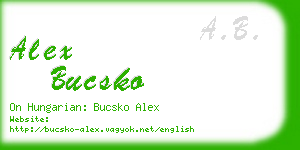 alex bucsko business card